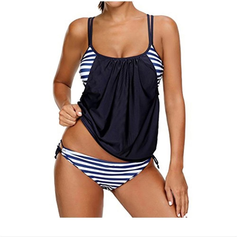 Two Piece Nautical Sailor Vibes Blousen  Tummy Control Tankini size XXXL‎